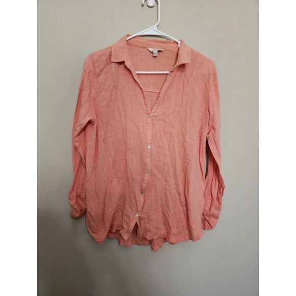 LUCKY Brand Womens Large Button Up Front Blouse Top Shirt Lightweight - Picture 1 of 6
